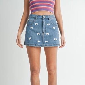 Mable denim skirt with bows small